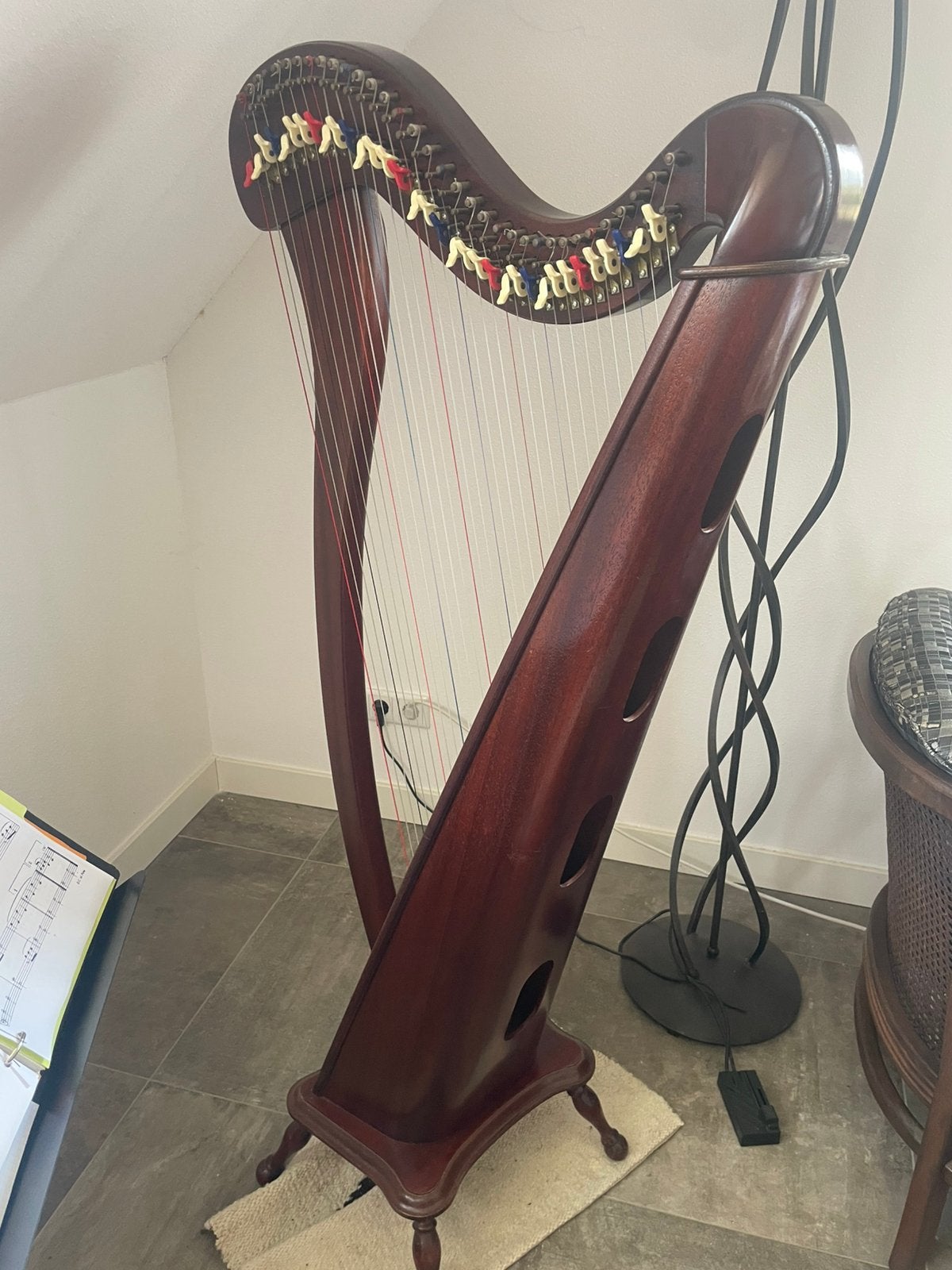 Keltische haakjes harp 34 snaren, Ophalen, Gebruikt