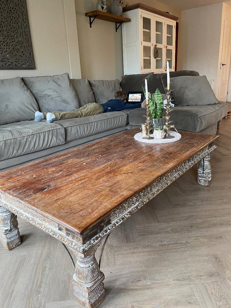 Salontafel Indisch oosters hout, Ophalen, 100 tot 150 cm, Teakhout, 50 tot 100 cm