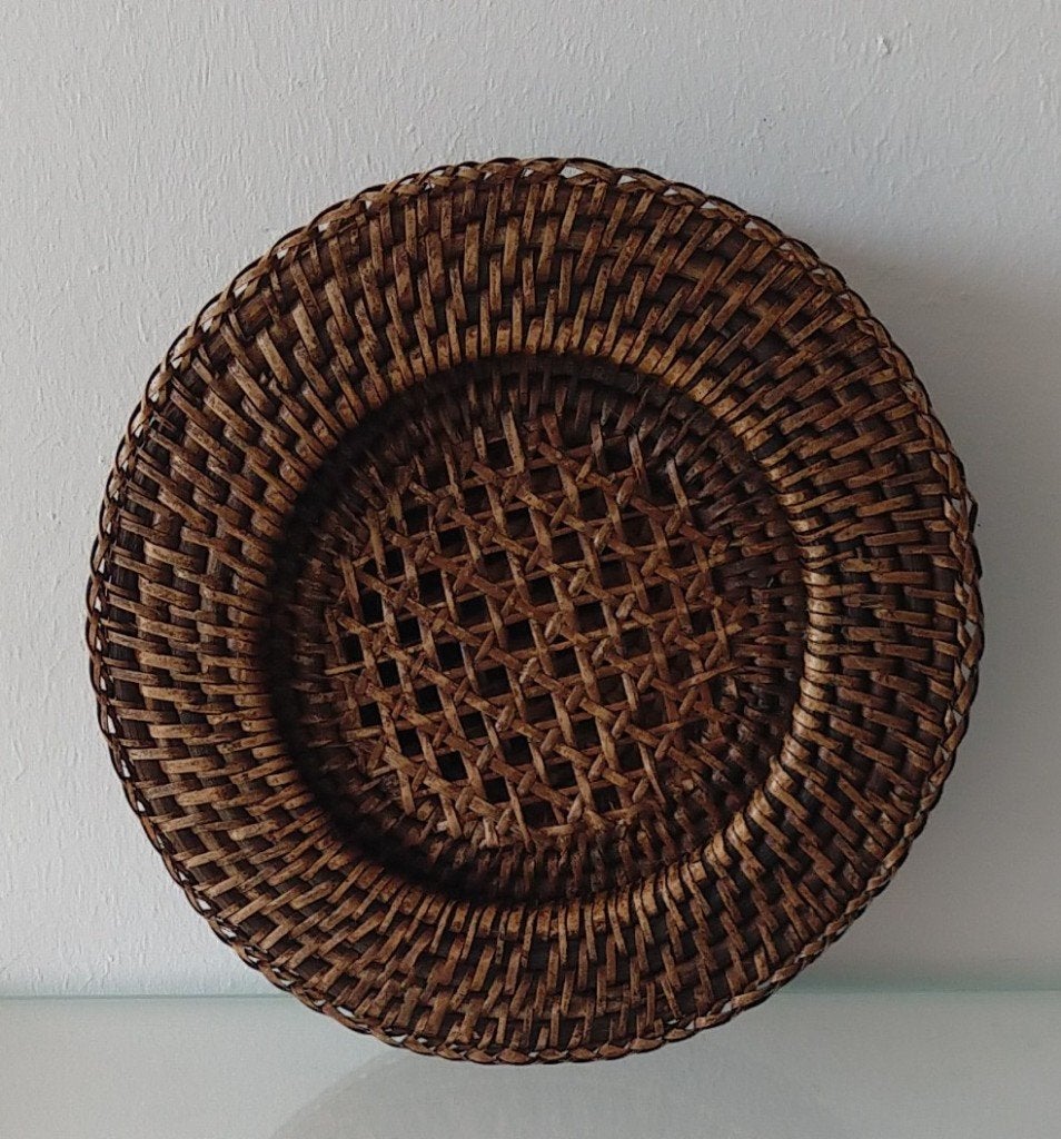 rotan riet onderbordjes Queens vtg geweven , volgnr 32, Huis en Inrichting, Woonaccessoires | Onderzetters, Overige materialen