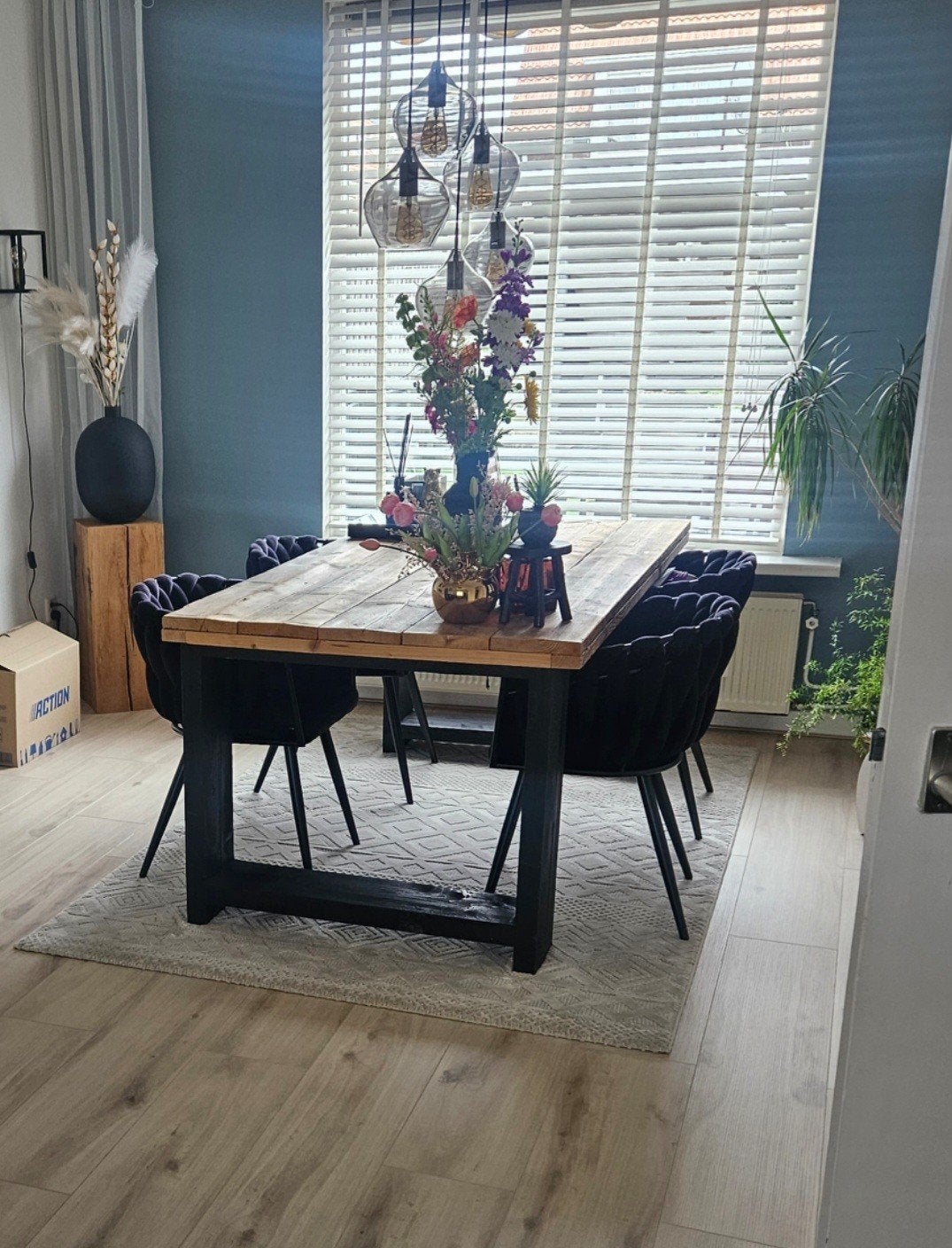 Modern tapijt met geometrisch patroon - 230x155 cm, Huis en Inrichting, Stoffering | Tapijten en Kleden, Gebruikt, 150 tot 200 cm