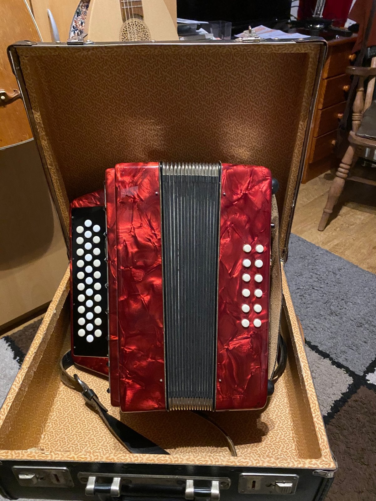 Te koop Weltmeister trekharmonica GCF, Muziek en Instrumenten, Ophalen, Gebruikt, Overige formaten, Met koffer