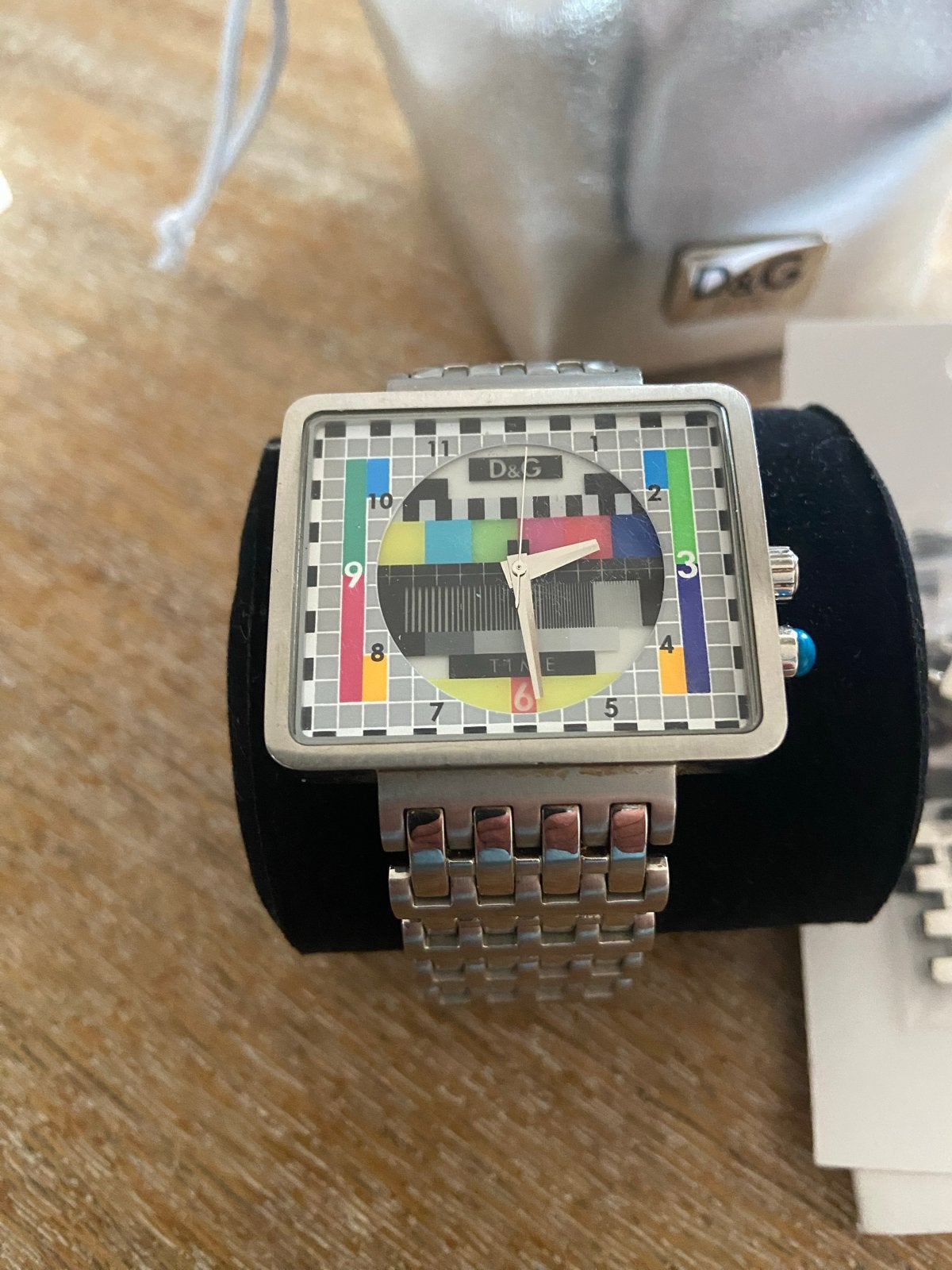 D&G Time horloge met uniek 'testbeeld' design, Staal, Polshorloge, Ophalen of Verzenden, Zo goed als nieuw