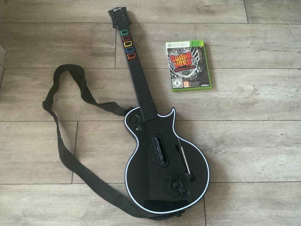 Xbox 360 Gibson Gitaar Les Paul - Xbox360 + Guitar Hero Spel, Spelcomputers en Games, Games | Xbox 360, Muziek, 1 speler, Ophalen of Verzenden