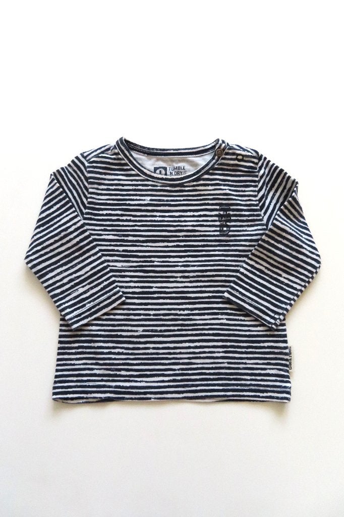 Longsleeve Gestreept Donkerblauw Tumble 'N Dry mt 56 (L65), Kinderen en Baby's, Babykleding | Maat 56, Tumble 'n Dry, Ophalen of Verzenden