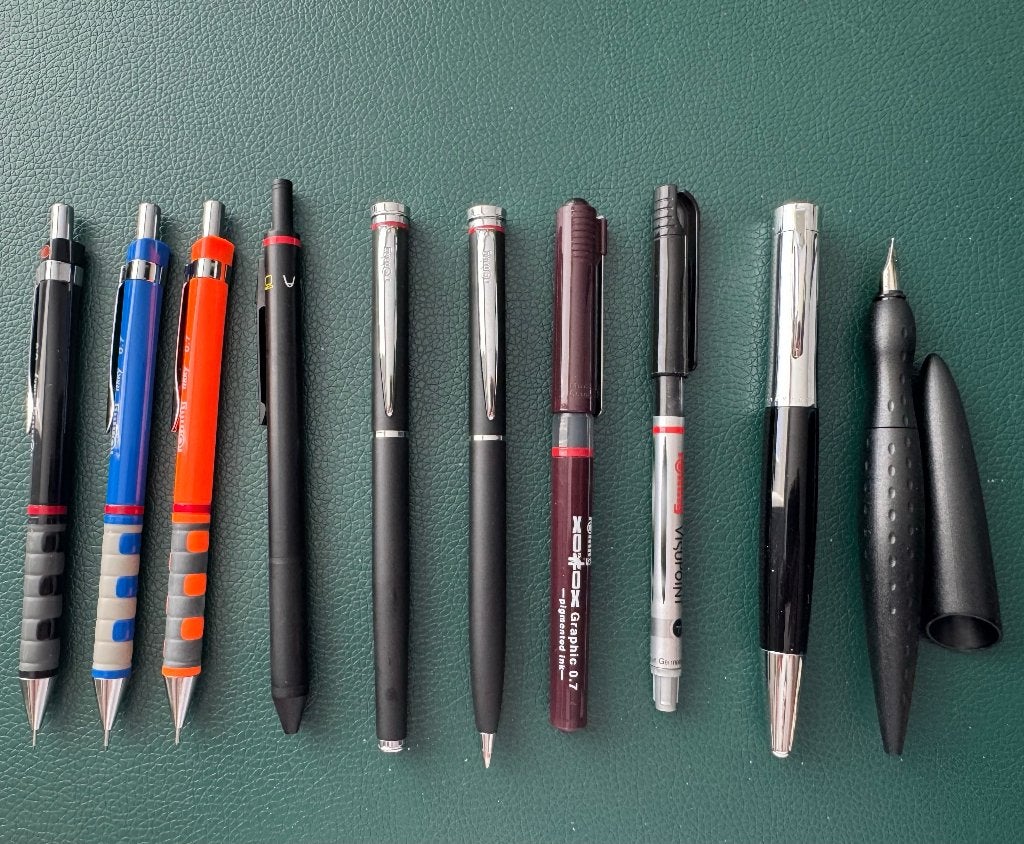 Mooie set Rotring pennen & vulpotloden Quattro, Esprit e.a., Ophalen of Verzenden, Zo goed als nieuw, Balpen, Overige merken