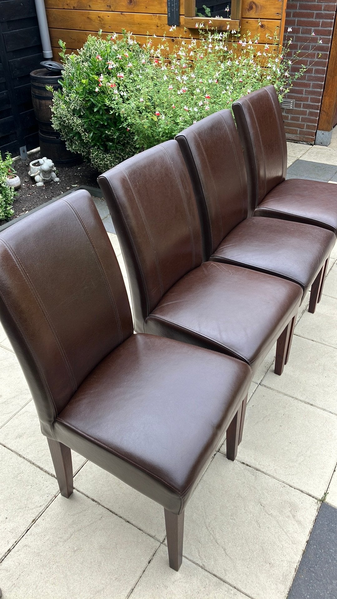 4 nog nette eettafel stoelen, Ophalen, Gebruikt, Bruin, Vier