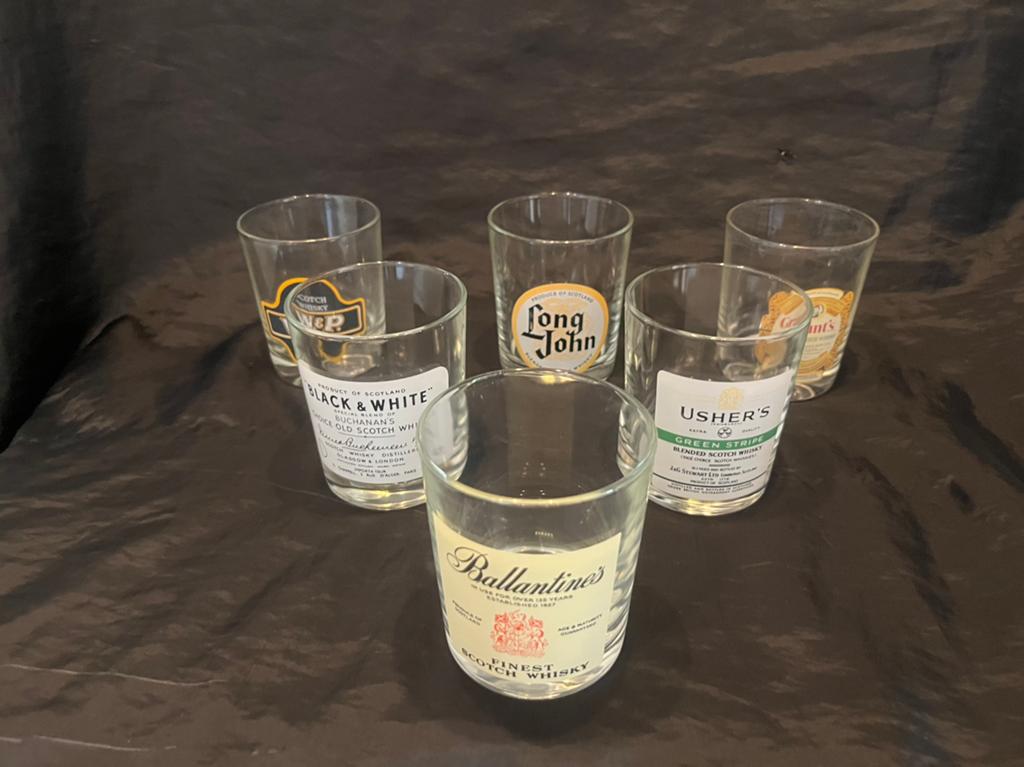 6 x Man Cave whisky glazen set  o.a Ballantines 1960, Verzamelen, Ophalen, Zo goed als nieuw, Overige typen