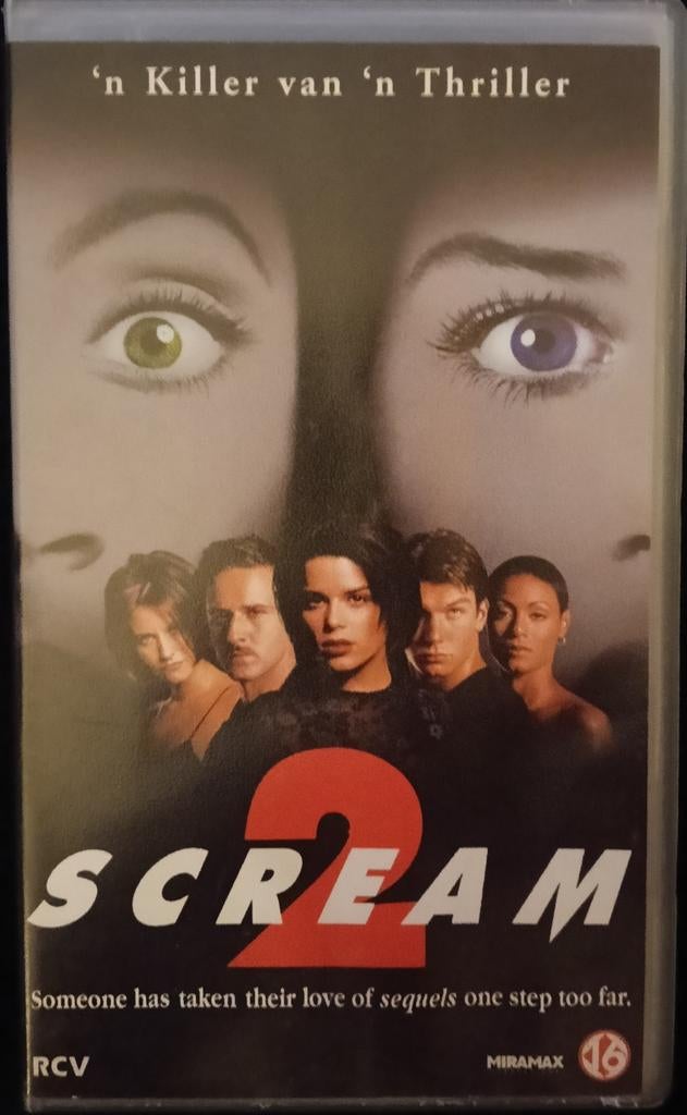 Scream 1 en 2 dubbele vhs, Cd's en Dvd's, VHS | Film, Vanaf 16 jaar, Ophalen of Verzenden, Zo goed als nieuw, Horror