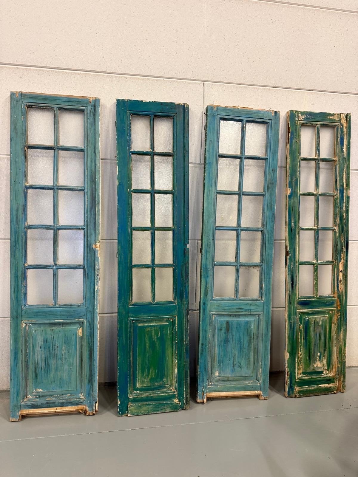 Set van 4 antieke Franse deuren, Doe-het-zelf en Verbouw, Deuren en Horren, Ophalen, Gebruikt, Minder dan 80 cm, 215 cm of meer