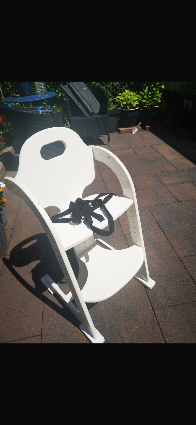 Witte meegroeistoel met gordel, Ophalen of Verzenden, Gebruikt, Meegroeistoel, Aanschuifbaar