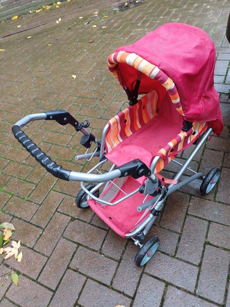 Nijntje poppenwagen - Rood met vrolijke strepen, Kinderen en Baby's, Speelgoed | Poppen, Ophalen of Verzenden, Gebruikt, Overige typen
