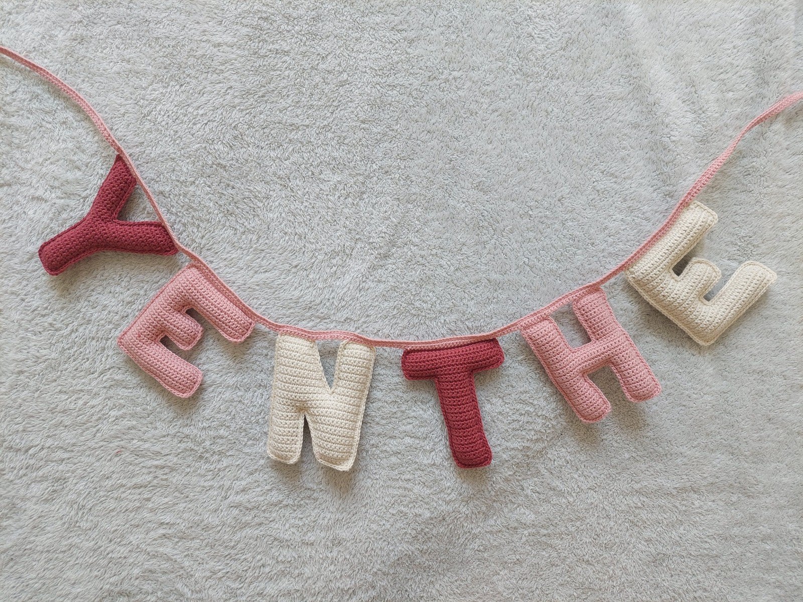 Gehaakte Naamslinger voor Baby- en Kinderkamer, decoratie, Overige merken, Handgemaakt, Nieuw, Ophalen of Verzenden
