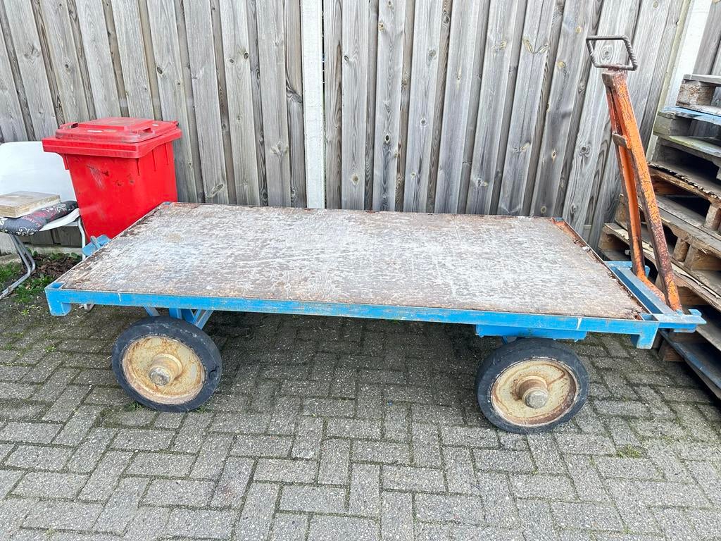 Transport schamelwagen langzaam verkeer met cusionbanden, Doe-het-zelf en Verbouw, Ophalen of Verzenden, Gebruikt, Transportkar