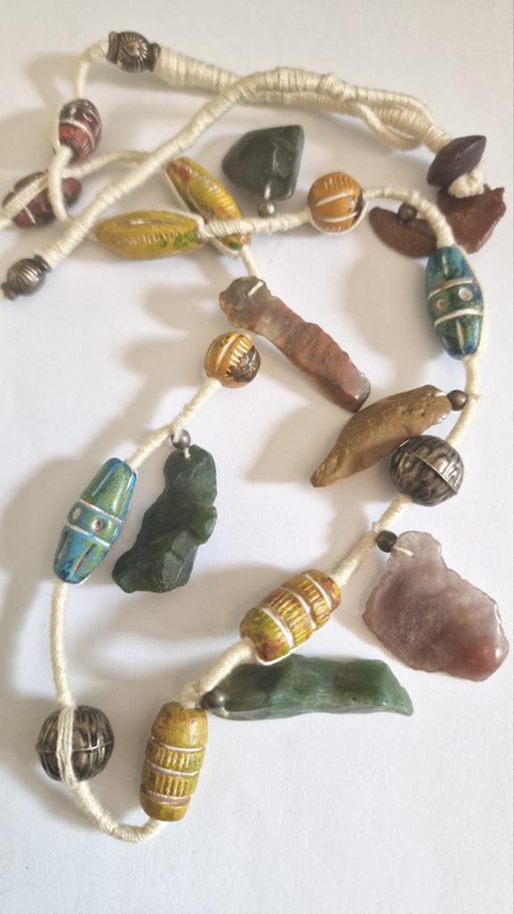 Lange ketting, Ophalen of Verzenden, Zilver, Overige materialen