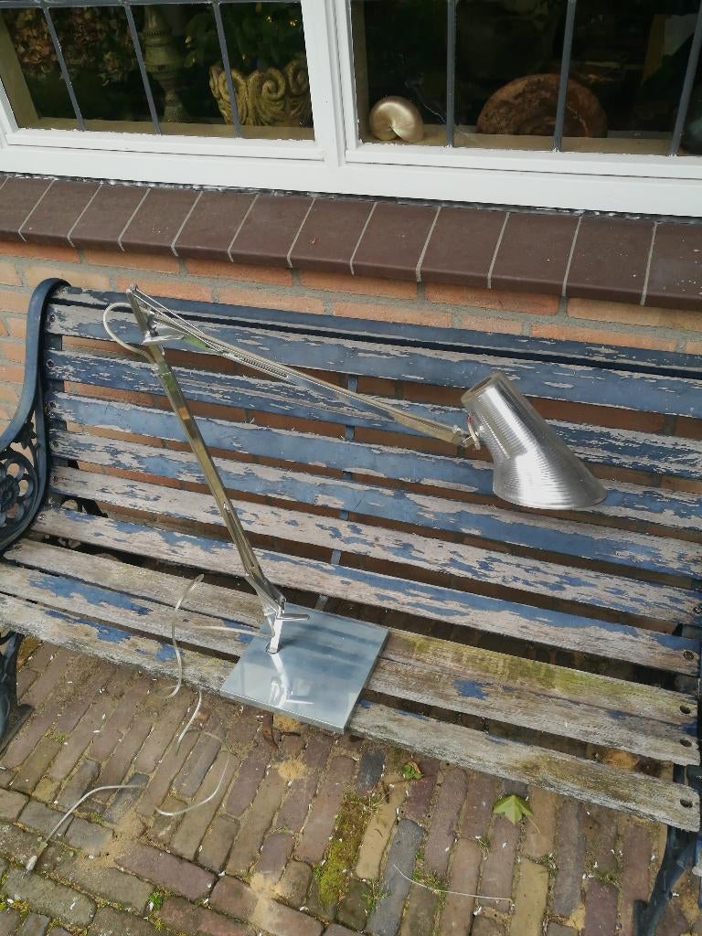Flos Kelvin bureaulamp chroom vintage, Huis en Inrichting, Lampen | Tafellampen, Ophalen of Verzenden, Gebruikt, Metaal, Minder dan 50 cm
