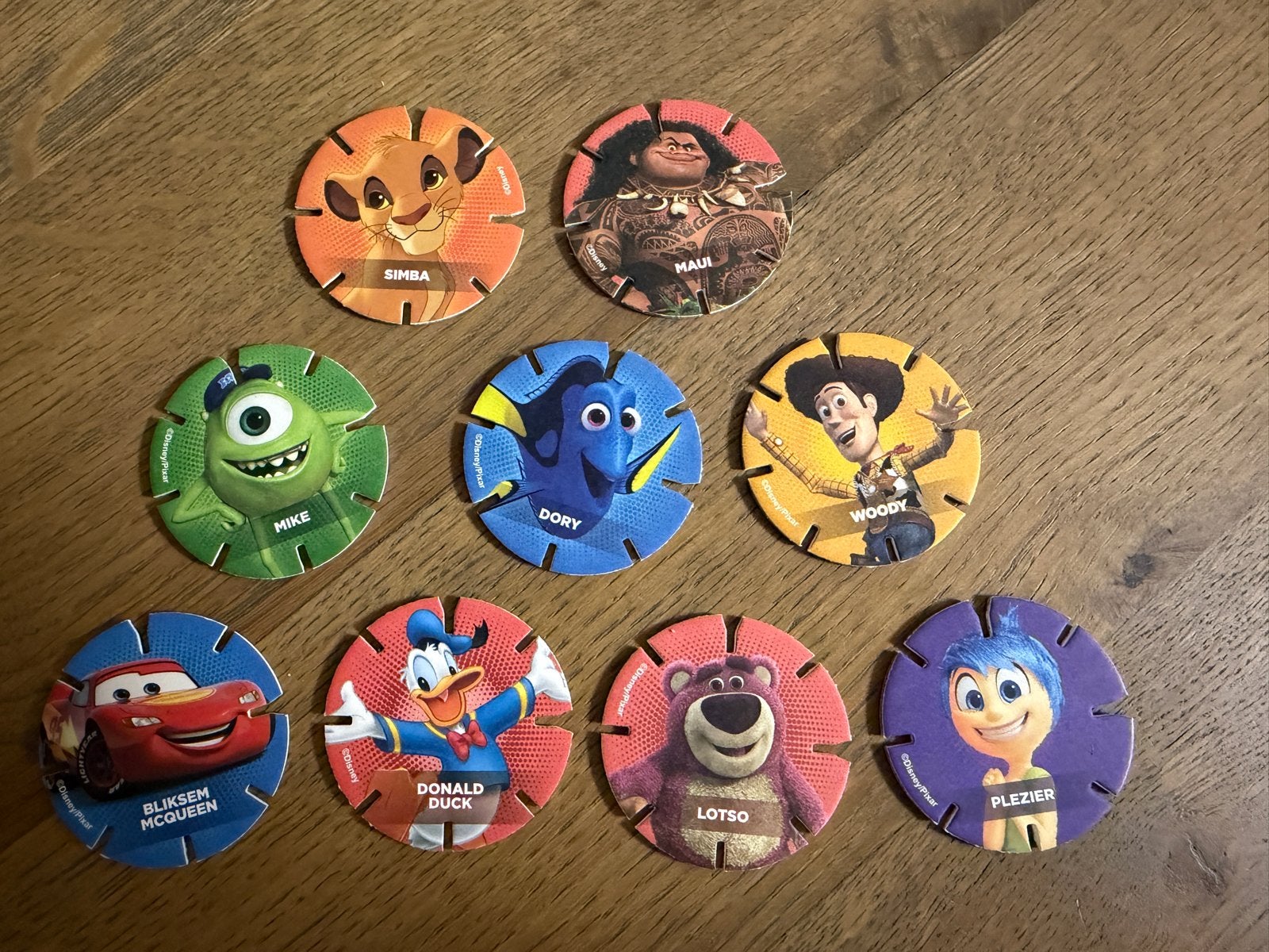 Disney Pixar AH Diskeyz - set van 9, Verzamelen, Ophalen of Verzenden, Overige figuren, Nieuw, Overige typen