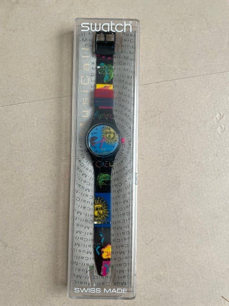 Zeldzame Swatch SLB101 Pop-Art Zon & Vis – Nieuwstaat, Ophalen of Verzenden, Zo goed als nieuw