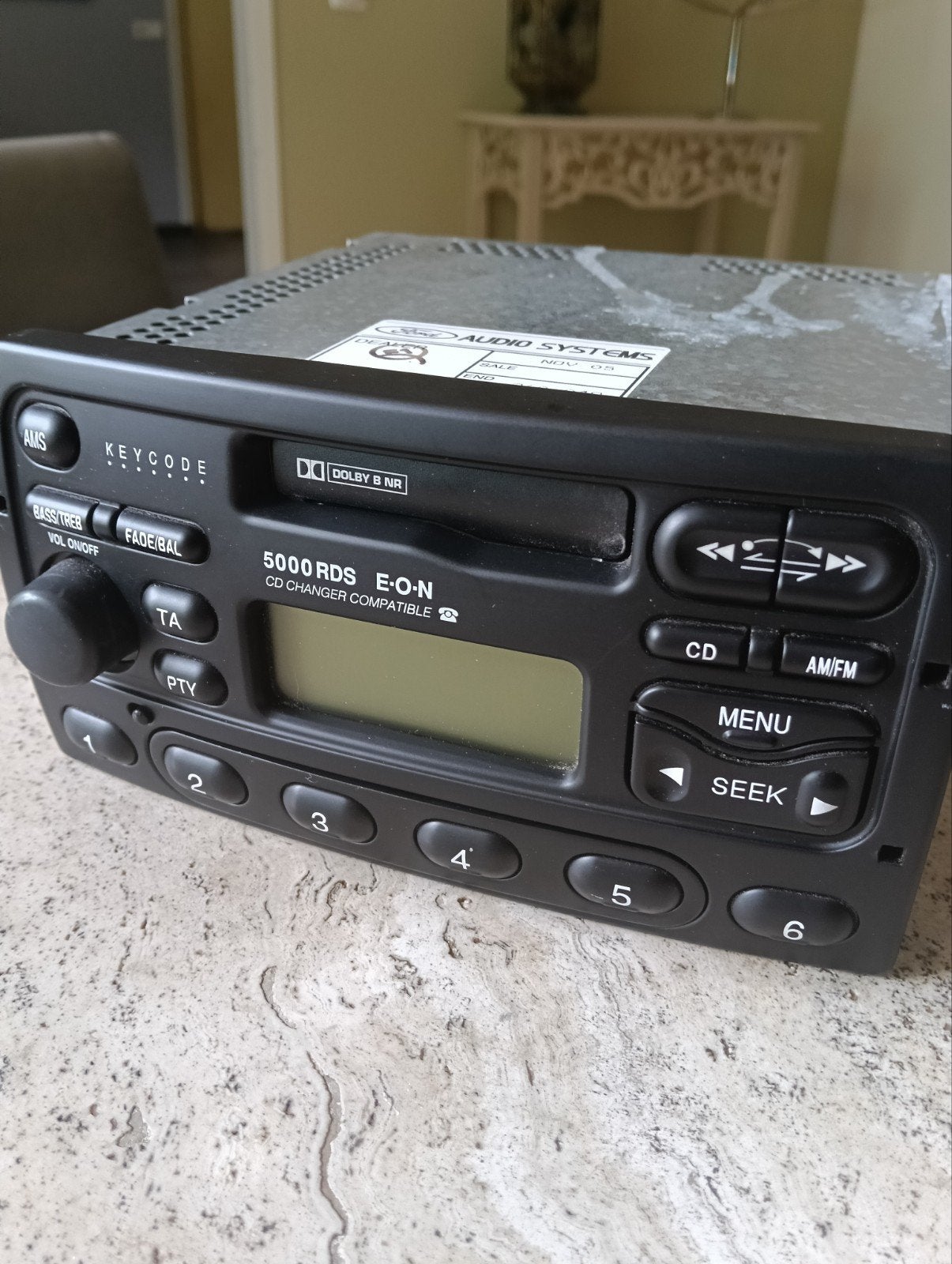 Ford MK1 Autoradio 5000 RDS E-O-N met code, Auto diversen, Autoradio's, Ophalen, Gebruikt