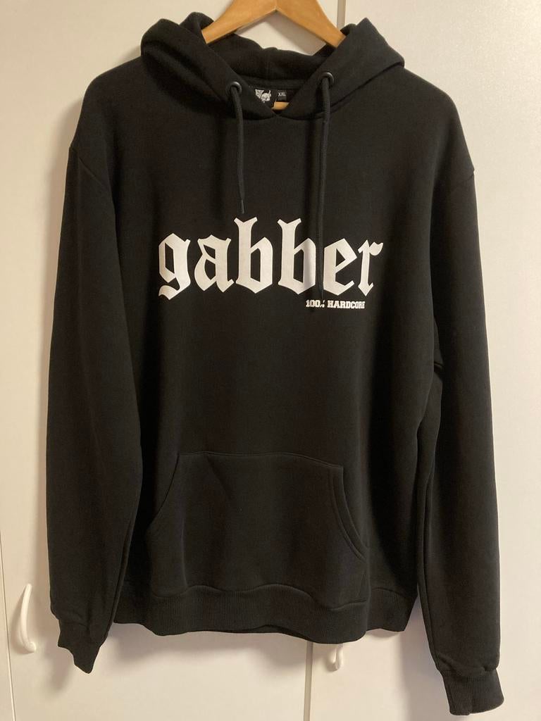 Gabber Hardcore Hoodie Zwart Maat XXL, Verzenden, Nieuw, Overige maten, Zwart