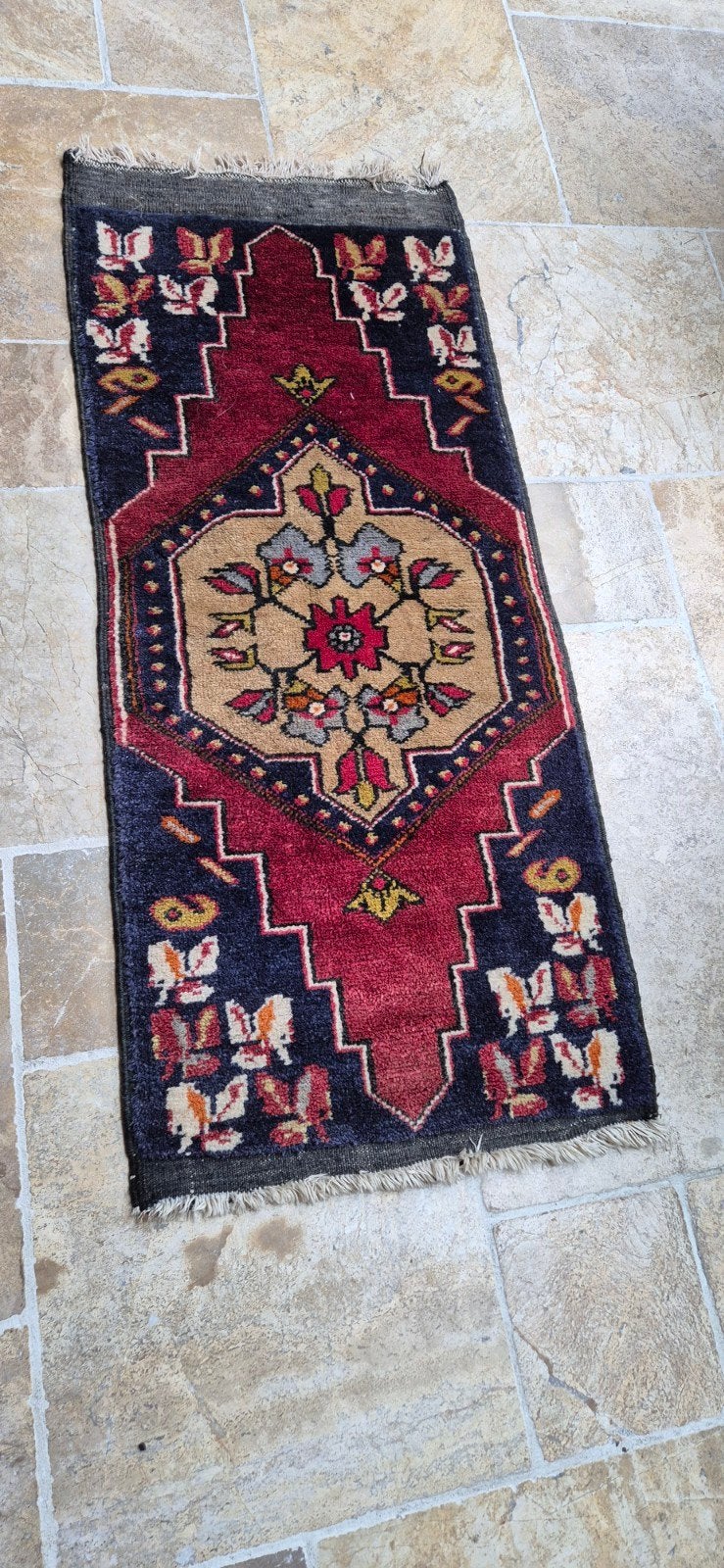 Vintage Handgeknoopt Oosters Kleedje 120x51cm, Ophalen of Verzenden