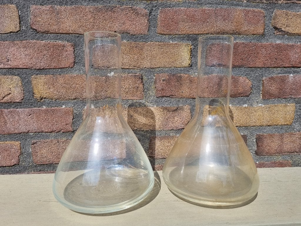 2 cilinder vazen glas, Ophalen of Verzenden, Gebruikt, Transparant, Glas
