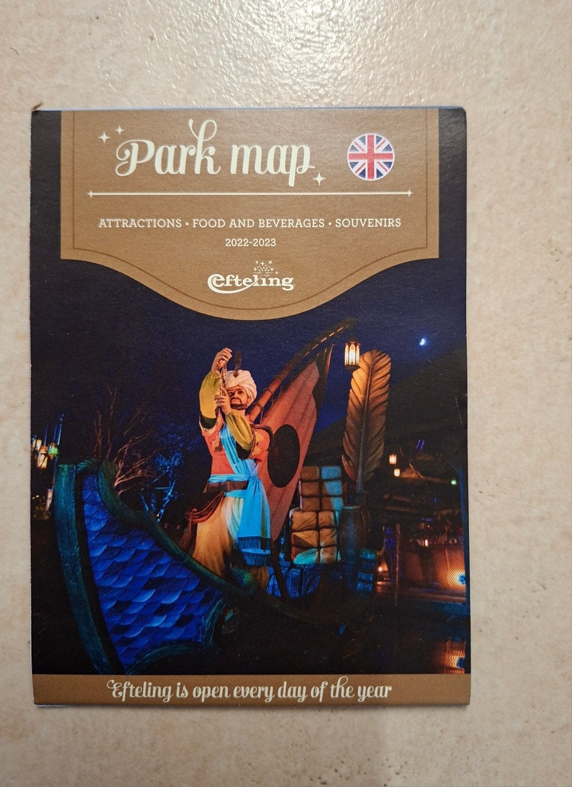 Efteling 2022-2023 parkplattegrond Engels Sindbad kaart, Verzenden, Nieuw, Overige typen