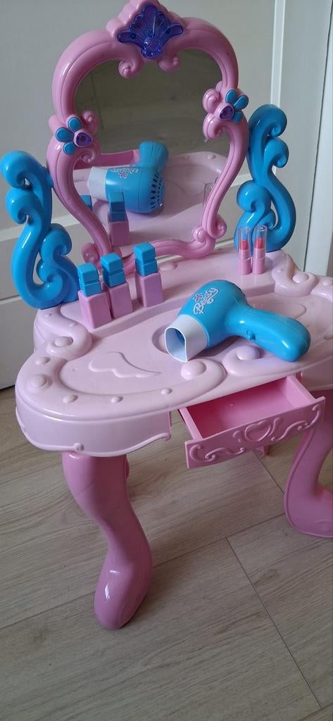 Roze kaptafel met accessoires voor kinderen, Ophalen, Gebruikt, Meisje