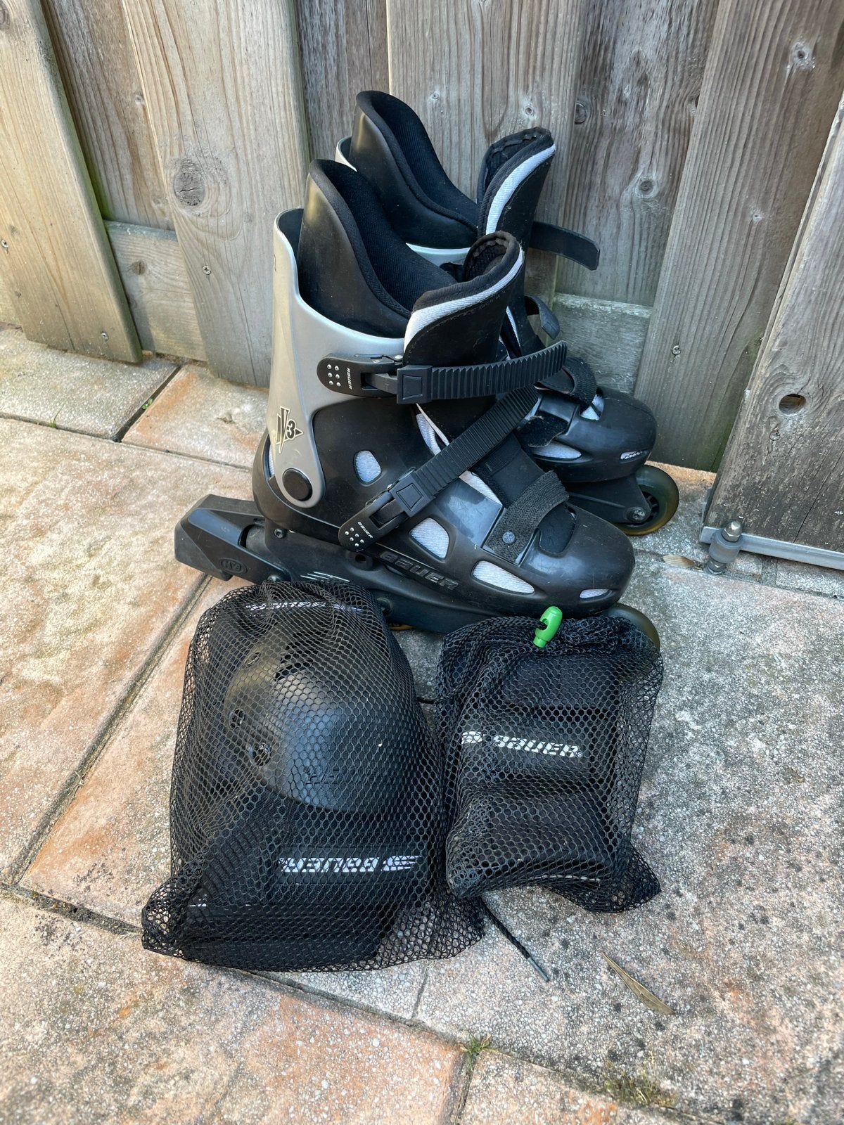 Bauer skeelers maat 41 met beschermers, Ophalen, Gebruikt, Bauer, Kinderen