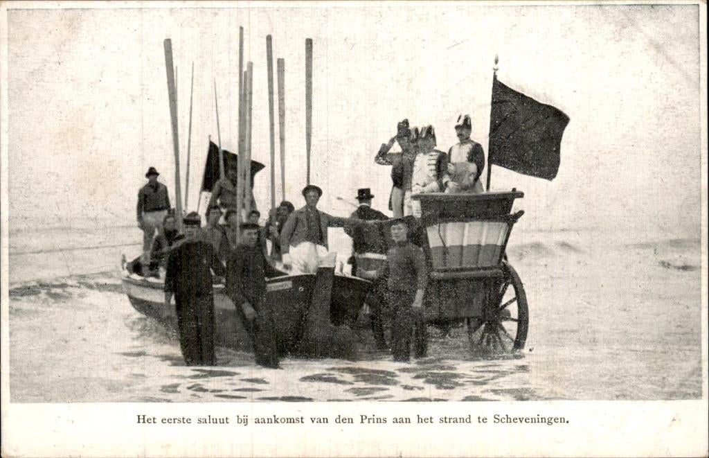 Scheveningen - Prins - Eerste saluut, Ophalen of Verzenden, Voor 1920, Ongelopen, Zuid-Holland
