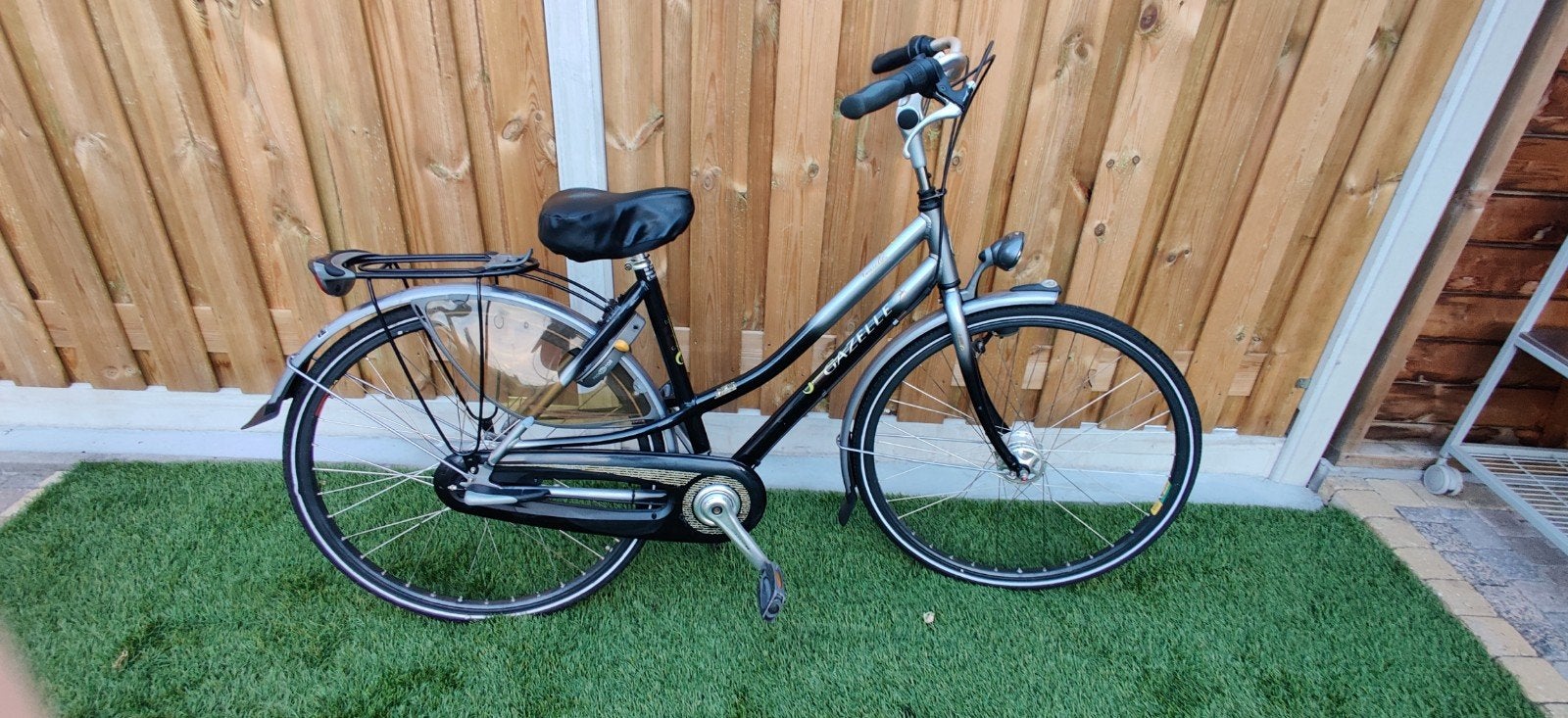 Damesfiets Gazelle touche 49" zwart met grijs, Ophalen, Gebruikt, 47 tot 50 cm, Versnellingen