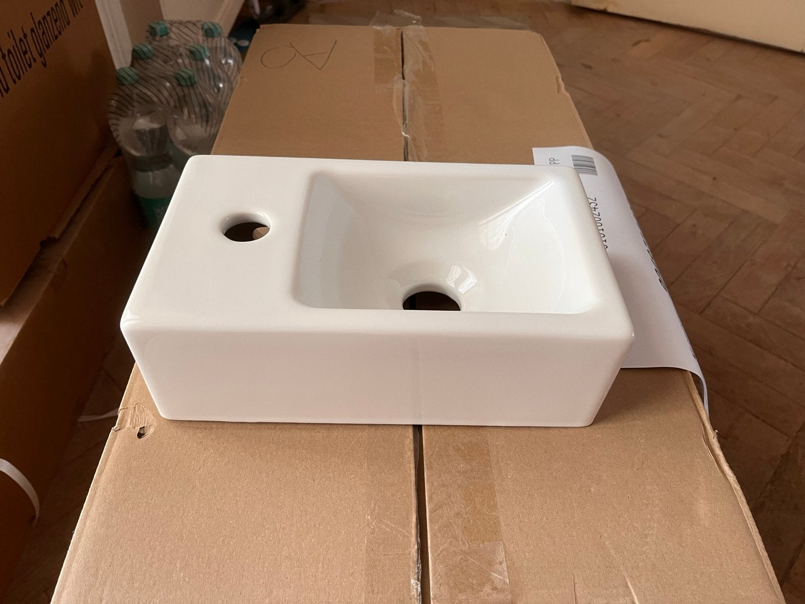 Plieger mini wc-fontein met kraangat links, Ophalen, Nieuw, Wastafel