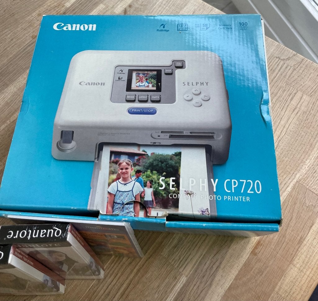 Canon Selphy CP720 Compacte Fotoprinter – In Originele Doos!, Ophalen of Verzenden, Zo goed als nieuw, Fotoprinter, PictBridge