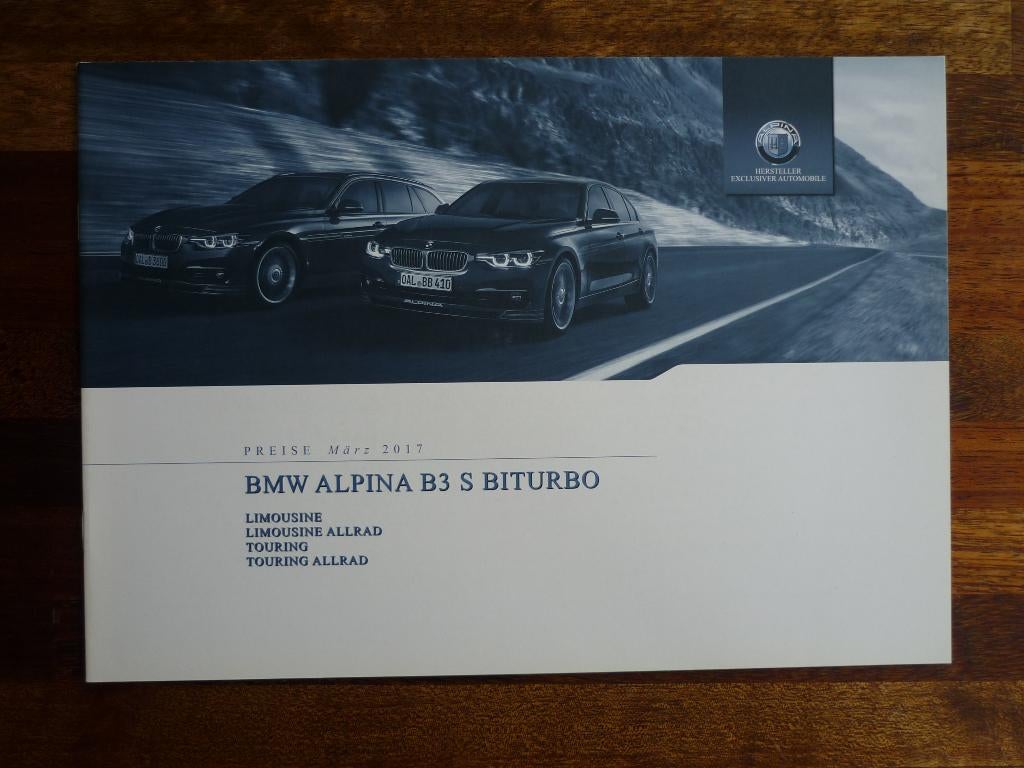 BMW Alpina prijslijsten (2013-2017), Boeken, Ophalen of Verzenden, Nieuw, BMW