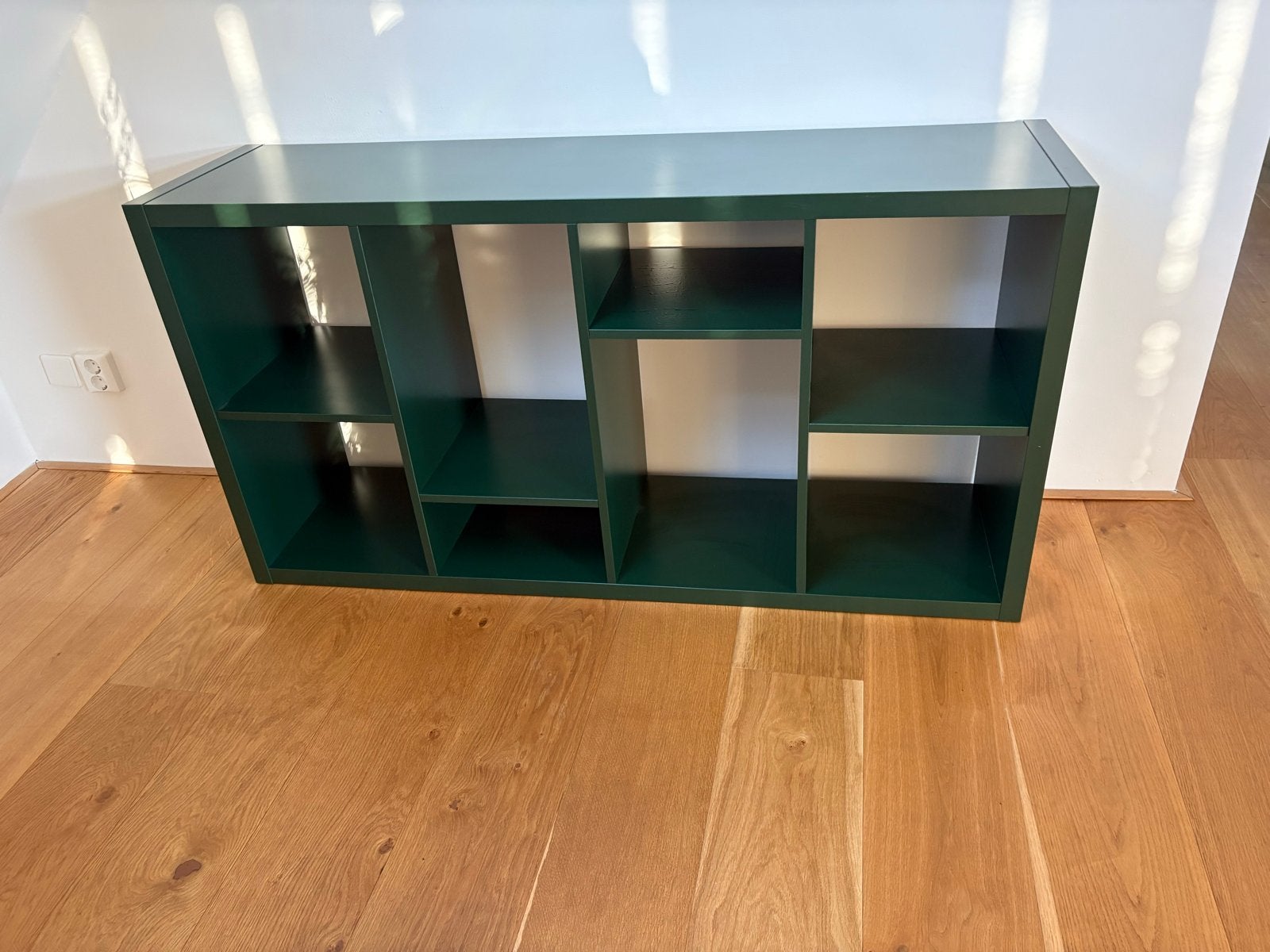 IKEA KALLAX kast in donkergroen, Met plank(en), 100 tot 150 cm, Ophalen of Verzenden, Zo goed als nieuw