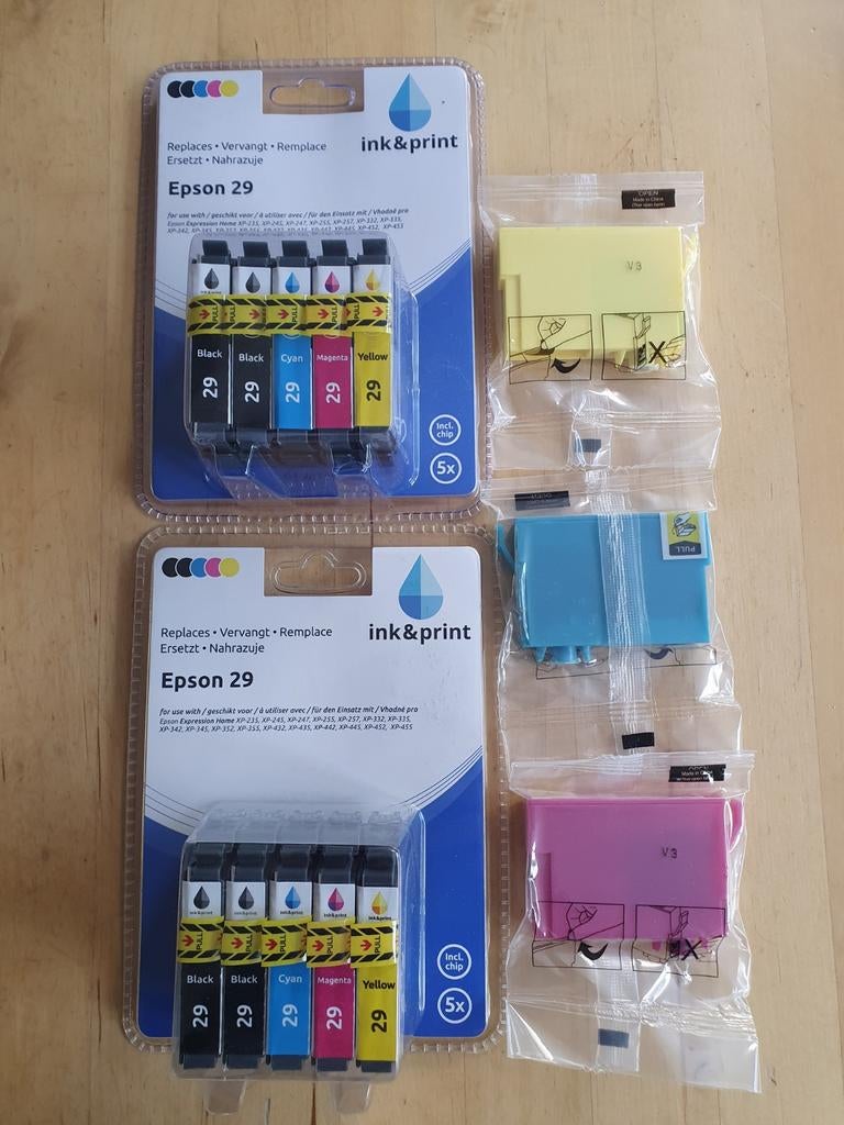 Epson 29 inkt cartridges, 2x 5-pack en 3 losse, Computers en Software, 3D-printerbenodigheden, Nieuw, Ophalen of Verzenden