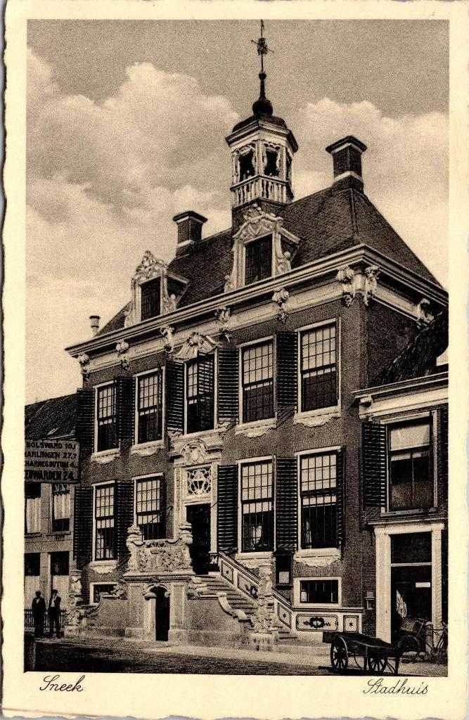 Stadhuis Sneek - 7 ansichtkaarten, Verzamelen, Ansichtkaarten | Nederland, Verzenden, 1920 tot 1940, Gelopen, Friesland