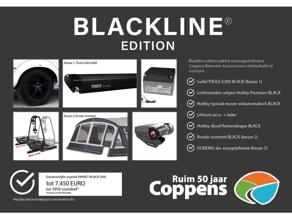 Hobby De Luxe 545 KMF 2026 BLACKLINE ACTIE!!!!, Hobby, Bedrijf, Treinzit, Schokbreker