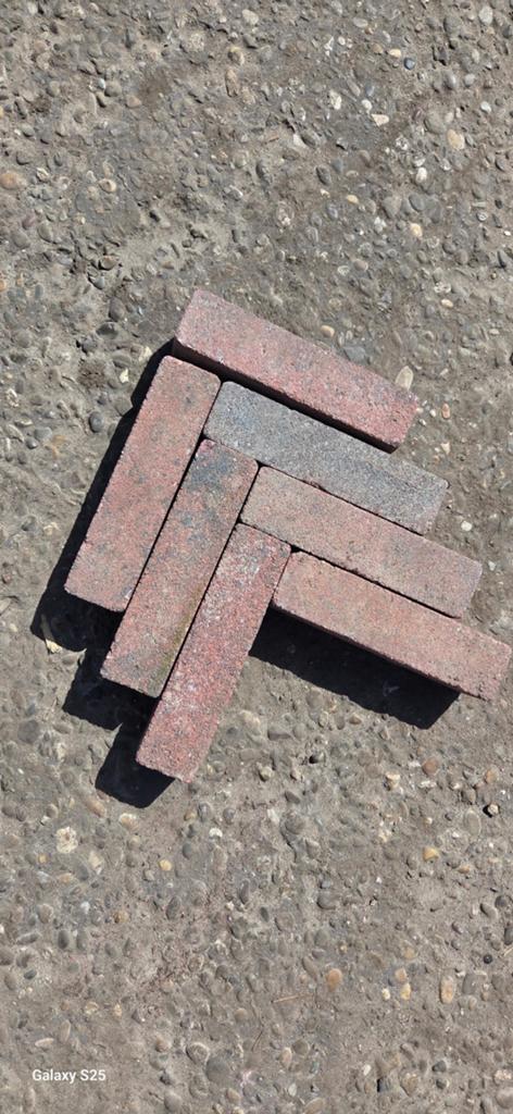 30 m2 waalformaat klinker 5x20x6 cm rood/zwart, Tuin en Terras, Ophalen, Composiet