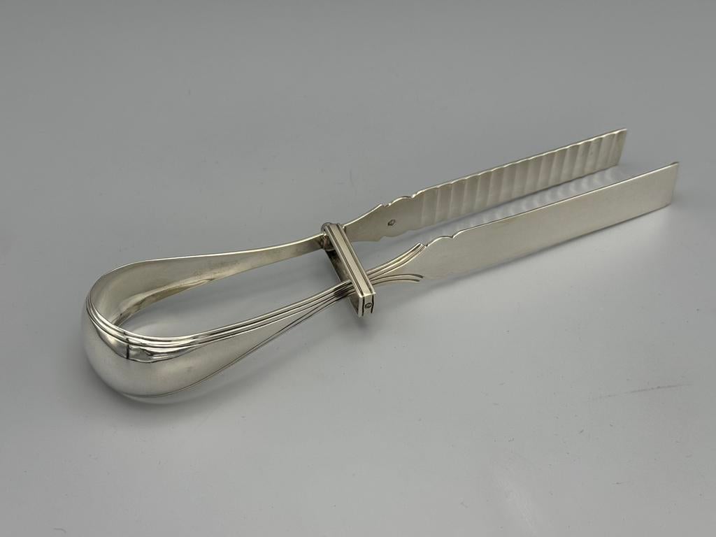 Zilveren aspergetang, rondfilet, 1885, Antiek en Kunst, Antiek | Bestek, Ophalen of Verzenden
