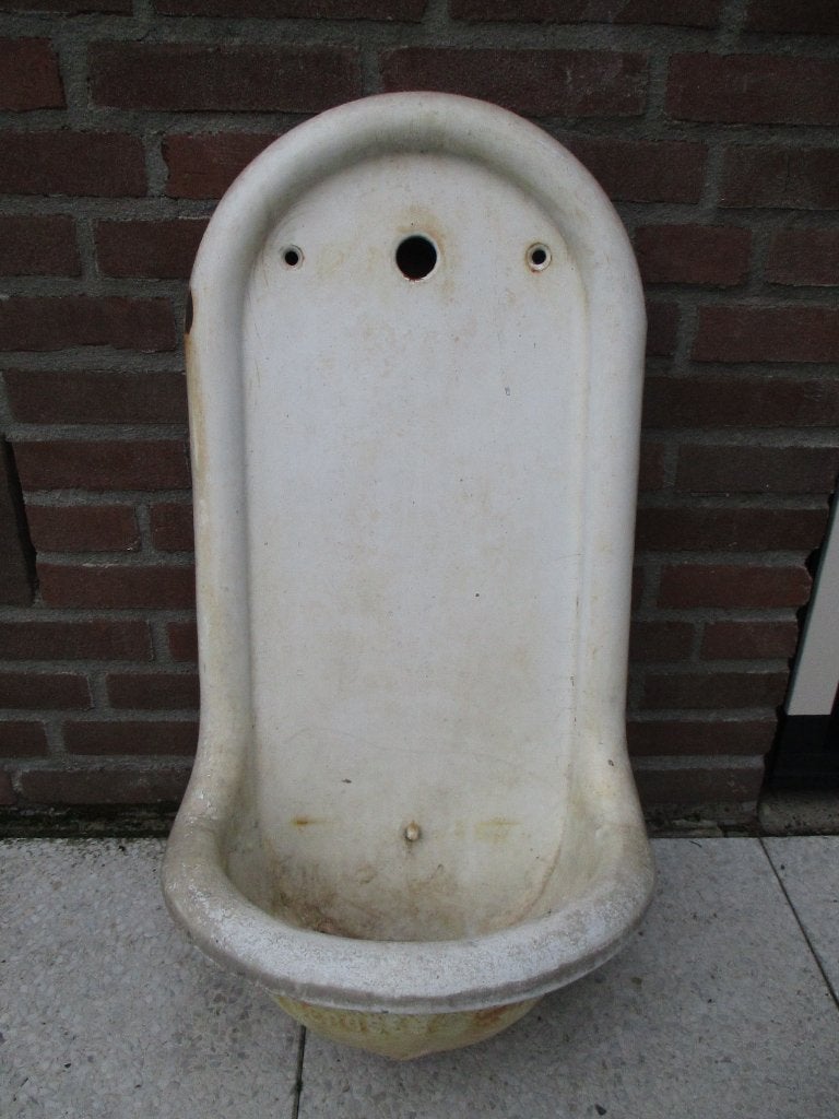 Vintage metalen buiten wasbak., Antiek en Kunst, Ophalen