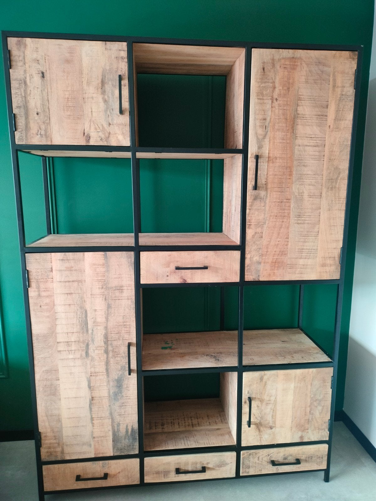 Industriële Kast houtworm/opknapper H210 B145 D45, Gebruikt, 200 cm of meer, Industrieel, 25 tot 50 cm
