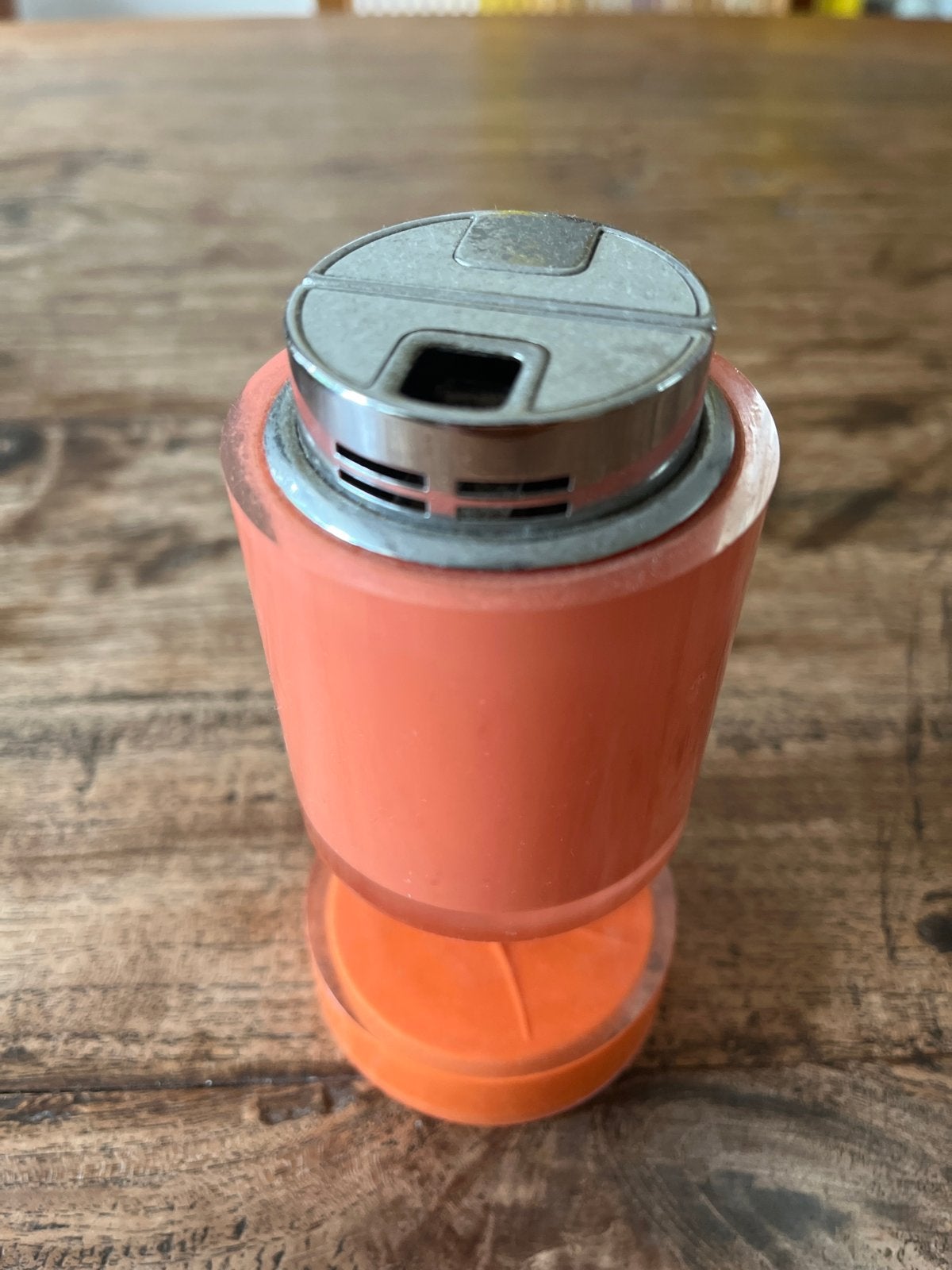 Vintage Sarome Table Gas Lighter - Oranje, Verzamelen, Rookartikelen, Aanstekers en Luciferdoosjes, Ophalen of Verzenden, Gebruikt