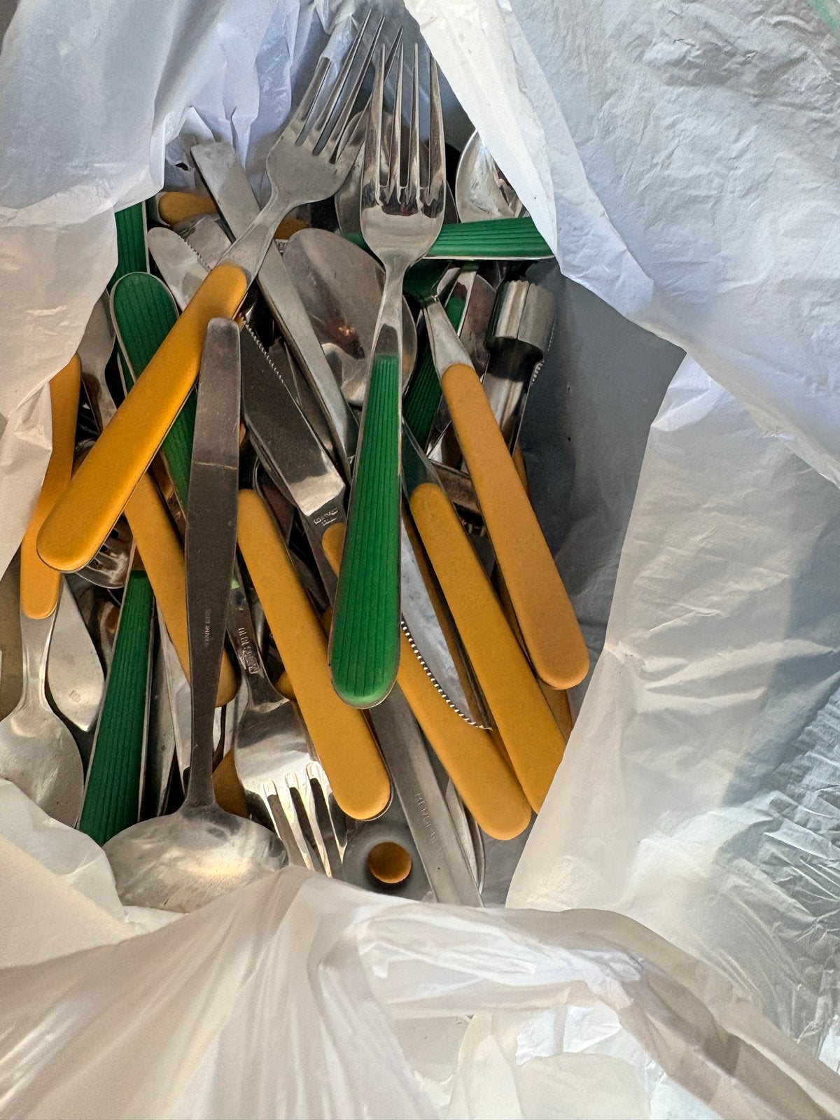 Diverse bestekset met gekleurde handvatten, Ophalen of Verzenden