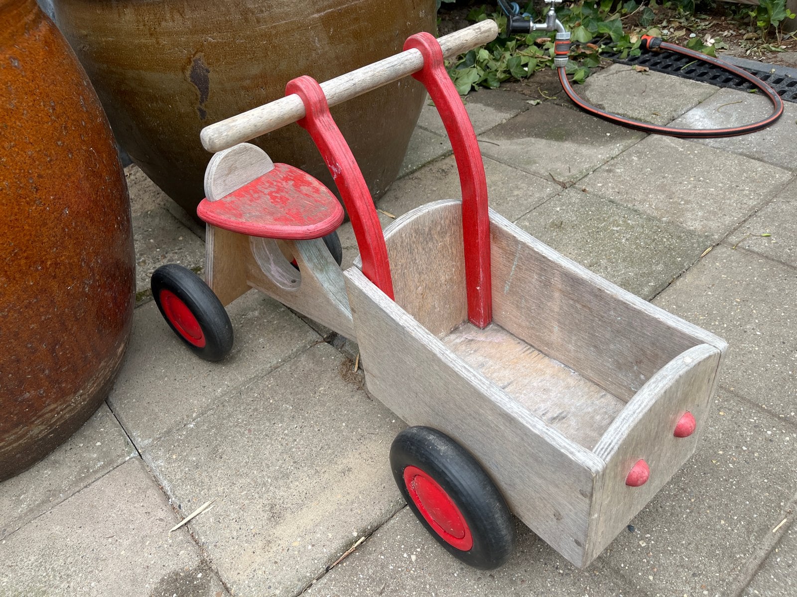 Houten Kinderbakfietsje - Ideaal voor 1-3 jaar, Kinderen en Baby's, Ophalen, Gebruikt, Overige typen
