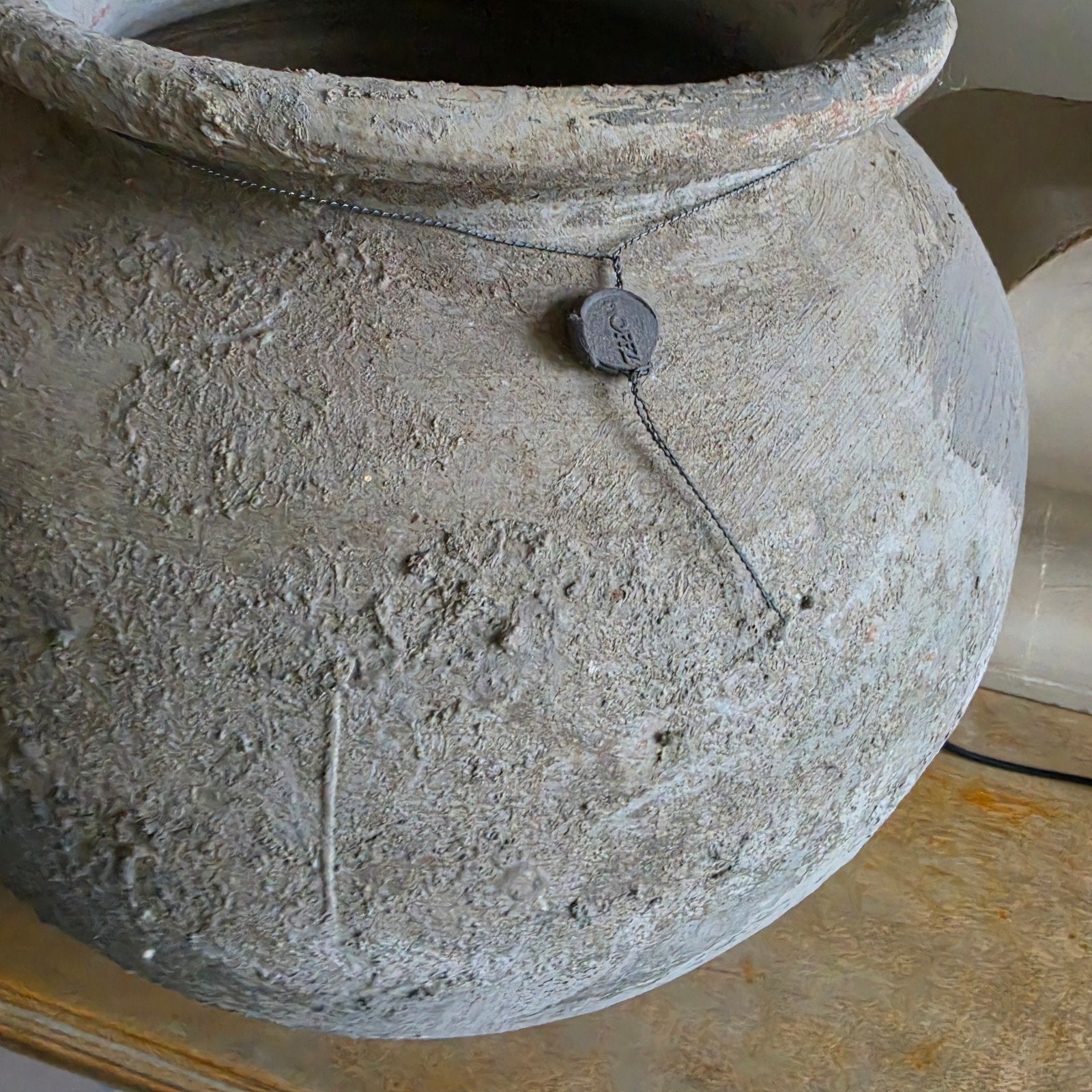 Hoffz kruik pot, Huis en Inrichting, Woonaccessoires | Vazen, Steen, Gebruikt, Overige kleuren, Ophalen of Verzenden