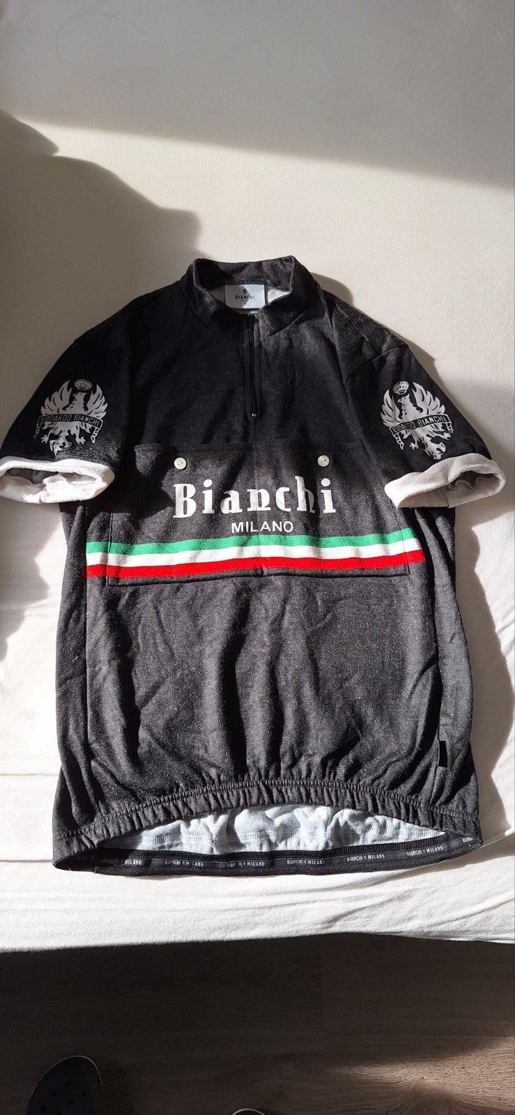 Bianchi Milano Wolmix Fietsjersey L - Made in Italy, Heren, Ophalen of Verzenden, Zo goed als nieuw, Bianchi