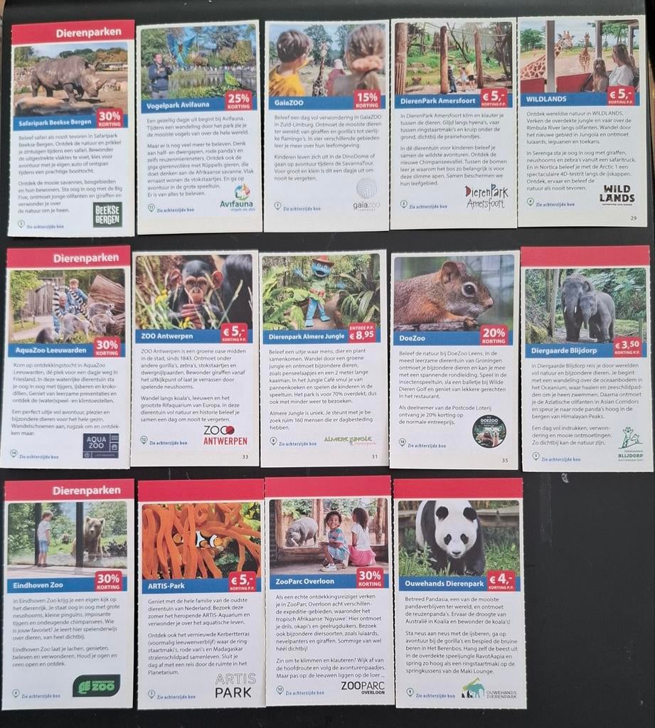 14 kortingsbonnen voor dierenparken, Kortingsbon, Overige typen