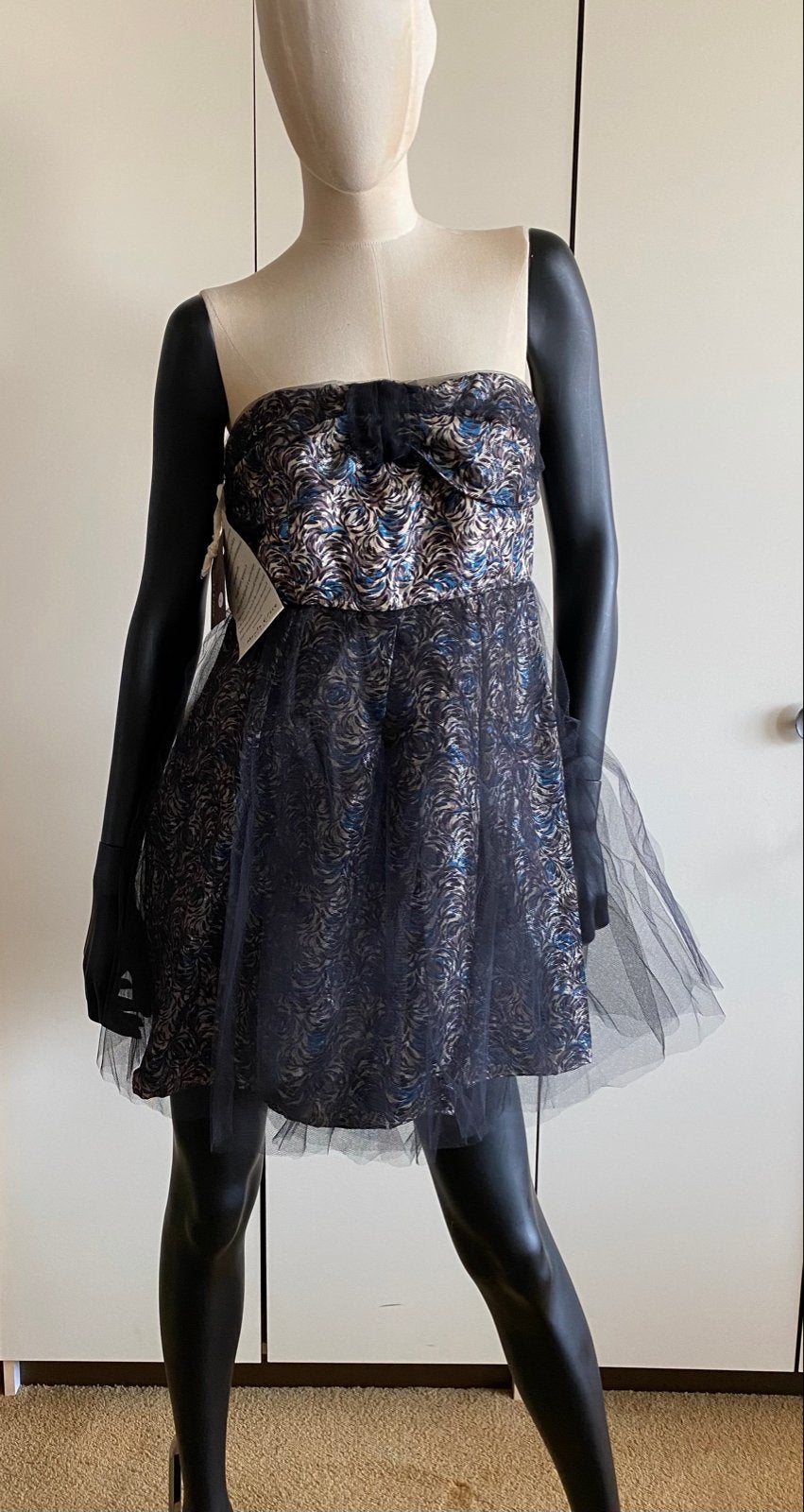Manila Grace Strapless Jurk met Tule Overlay, Maat 44, Kleding | Dames, Jurken, Meerkleurig, Maat 42/44 (L), Nieuw, Ophalen of Verzenden