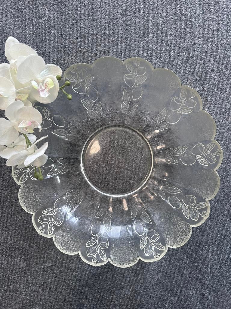ZGAN, mooie glazen fruitschaal, dia 35cm, Schaal, Rond, Ophalen of Verzenden, Glas