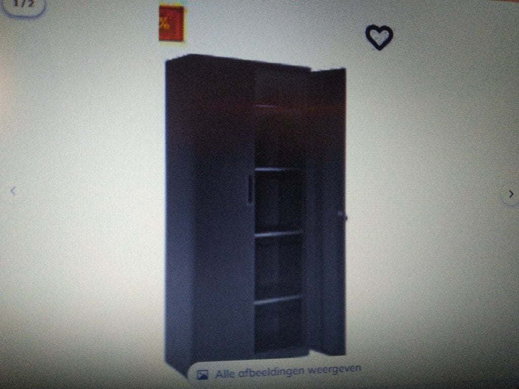 Nieuwe Songmics metalen kast, zwart, H 140 x Br 80 x D 40 cm, Ophalen, Modern, Industrieel, 50 tot 100 cm, Metaal